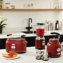 Westinghouse Retro Waterkoker + Broodrooster 2 Sleuven + Blender - Rood -Beste Keukengerei 1200x1200 134