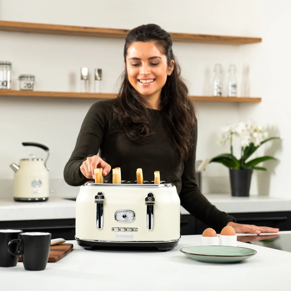 Westinghouse Retro Waterkoker + Broodrooster 4 Sleuven + Blender - Wit 12 Westinghouse Retro Waterkoker + Broodrooster 4 Sleuven + Blender - Wit - Afbeelding 10