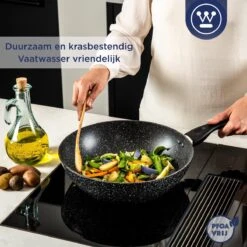 Westinghouse Pannenset Black Marble (Grillpan 28 Cm + Wokpan ø 30 Cm) - Inductie En Alle Andere Warmtebronnen 14 Westinghouse Pannenset Black Marble (Grillpan 28 Cm + Wokpan ø 30 Cm) - Inductie En Alle Andere Warmtebronnen -Beste Keukengerei 1200x1200 78