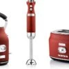Westinghouse Retro Waterkoker + Broodrooster 2 Sleuven + Staafmixer - Rood -Beste Keukengerei 1200x698
