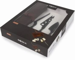 Boska Kaasmessenset Monaco+ Zwart - Met Lederen Hoes -Beste Keukengerei 307089 Cheese Set Monaco Black verpakking