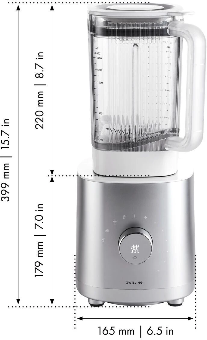 Zwilling Blender Enfinigy - 1.4 Liter - 1200 W - Zilver/Wit 9 Zwilling Blender Enfinigy - 1.4 Liter - 1200 W - Zilver/Wit - Afbeelding 7