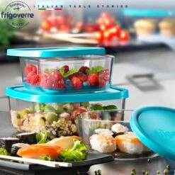 Bormioli Rocco Vershoudbakje Frigoverre - Glas - Blauw 22 X 22 X 8 Cm / 3.3 Liter -Beste Keukengerei 7751 2