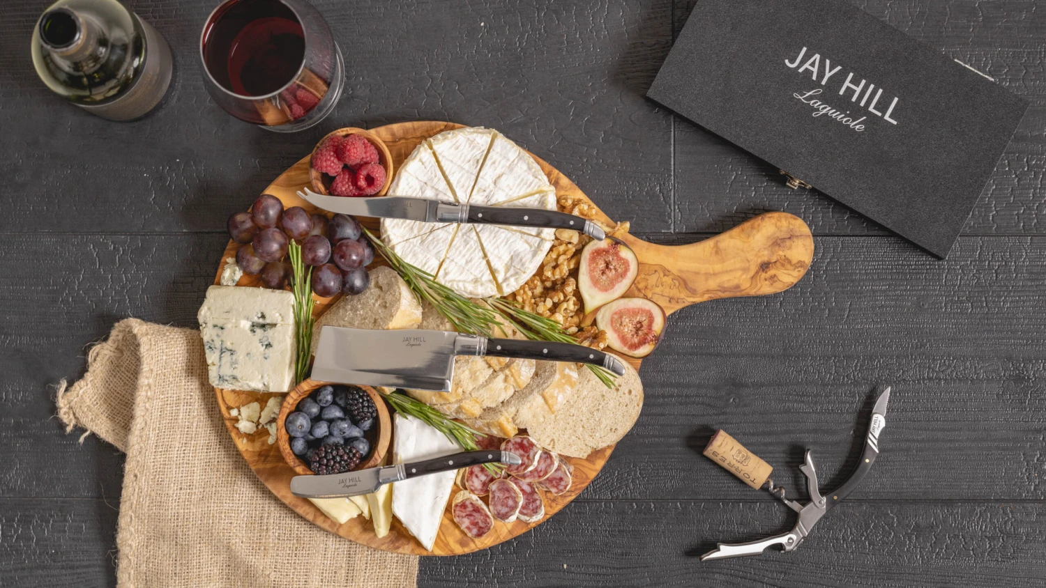 Jay Hill Kurkentrekker / Kelnersmes Laguiole - Zwart 7 Jay Hill Kurkentrekker / Kelnersmes Laguiole - Zwart - Afbeelding 5