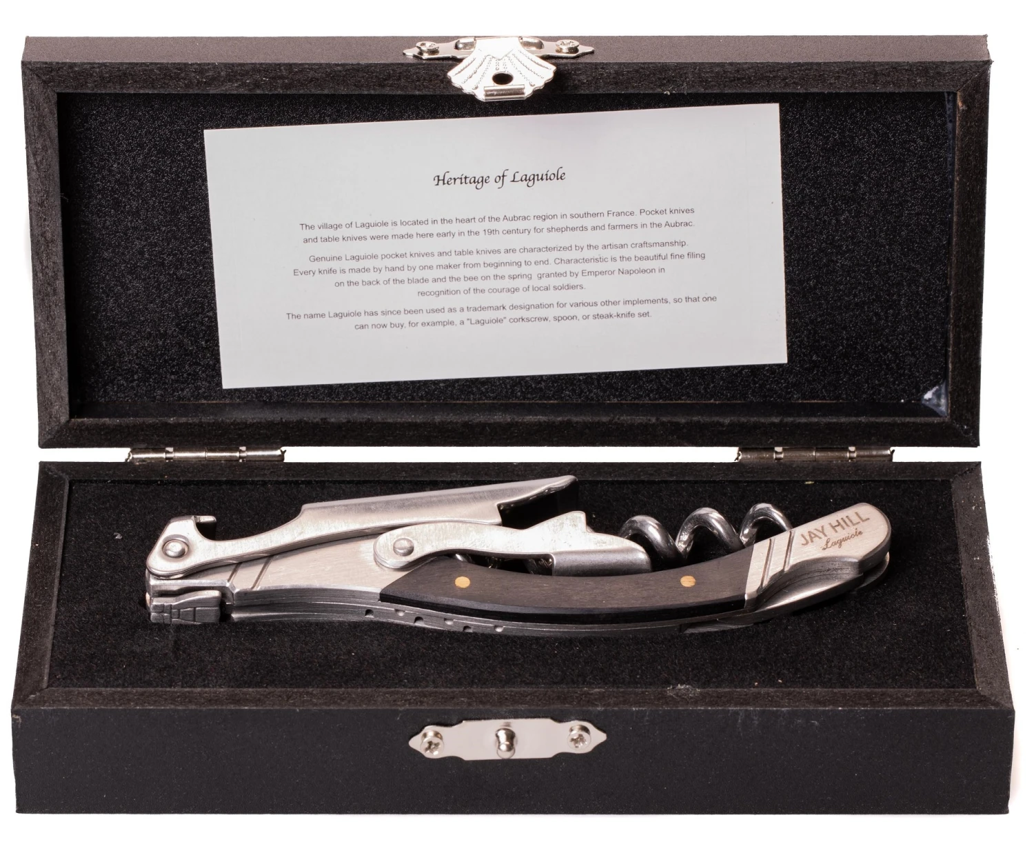 Jay Hill Kurkentrekker / Kelnersmes Laguiole - Zwart 10 Jay Hill Kurkentrekker / Kelnersmes Laguiole - Zwart - Afbeelding 8