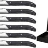 Jay Hill Steakmessen Laguiole - Zwart - 6 Stuks -Beste Keukengerei 8720364453473