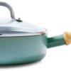 GreenPan Hapjespan Met Deksel - Mayflower - ø 24 Cm / 2.6 Liter - Keramische Anti-aanbaklaag -Beste Keukengerei Afbeeldingen CL 84