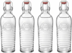 Bormioli Rocco Beugelflessen / Weckflessen Officina 1825 - Transparant - 1.2 Liter - 4 Stuks