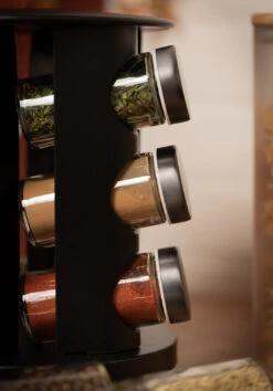 Blackwell Kruidenrek / Kruidencarrousel - Inclusief 12 Kruidenpotjes - Zwart -Beste Keukengerei COOK4394