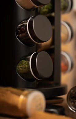 Blackwell Kruidenrek / Kruidencarrousel - Inclusief 12 Kruidenpotjes - Zwart -Beste Keukengerei COOK4402