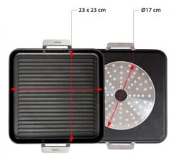 Valira Grillpan Aire Met Handgrepen - 23 X 23 Cm - Standaard Anti-aanbaklaag -Beste Keukengerei GrillpanMetHandvaten23x23cm.jpg2
