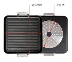 Valira Grillpan Aire Met Handgrepen - 28 X 28 Cm - Standaard Anti-aanbaklaag -Beste Keukengerei GrillpanMetHandvaten28x28cm2