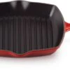 Le Creuset Grillpan Signature - Kersenrood - 26 X 26 Cm - Geëmailleerde Anti-aanbaklaag -Beste Keukengerei LC 20200506 HL PS FS 20183260600422 002