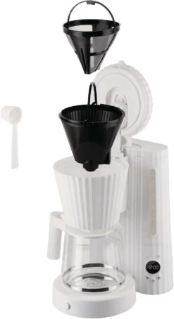 Alessi Filter-koffiezetapparaat Plissé - 1.5 Liter - Wit - Michele De Lucchi - MDL14 W -Beste Keukengerei MDL14 W 05 1x1 A4 3500pxl