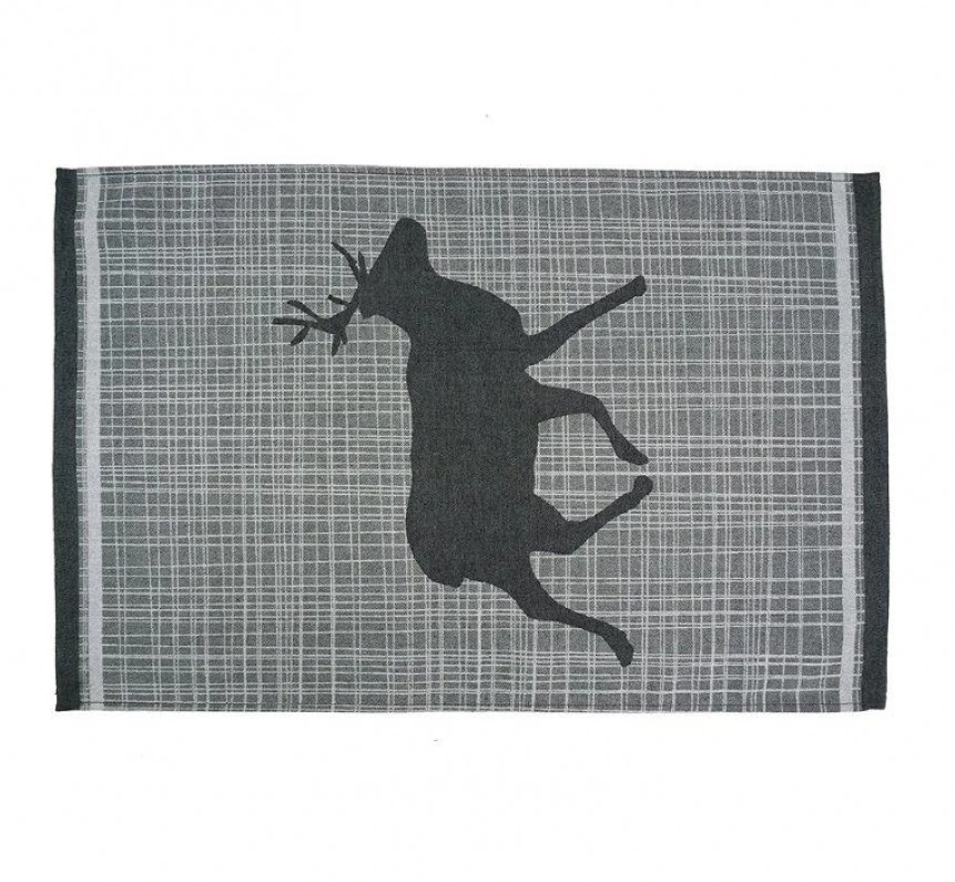 KOOK Theedoek Hert Grijs 50 X 50 Cm 3 KOOK Theedoek Hert Grijs 50 X 50 Cm