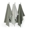 Walra Keukendoeken Set Cubes Uni, Stripes & Blocks Legergroen 50 X 70 Cm - 3 Stuks -Beste Keukengerei WALRA KT SETDRYWITHCUBESUNIBLOCKSSTRIPES 50X70 ARMYGREEN PS