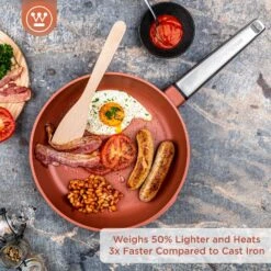 Westinghouse Koekenpan Performance - Rebel Red - ø 24 Cm - Standaard Anti-aanbaklaag -Beste Keukengerei WCFP0095024OR 2