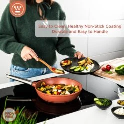 Westinghouse Koekenpan Performance - Rebel Red - ø 28 Cm - Standaard Anti-aanbaklaag -Beste Keukengerei WCFP0095024OR 4 1