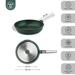 Westinghouse Koekenpan Performance - Gracious Green - ø 28 Cm - Standaard Anti-aanbaklaag -Beste Keukengerei WCFP0095028SG 3