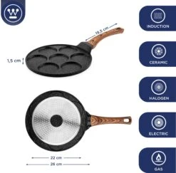 Westinghouse Pannenkoekenpan - Zwart - ø 26 Cm - Standaard Anti-aanbaklaag 9 Westinghouse Pannenkoekenpan - Zwart - ø 26 Cm - Standaard Anti-aanbaklaag -Beste Keukengerei WCFP2009026MBB 3 scaled 1