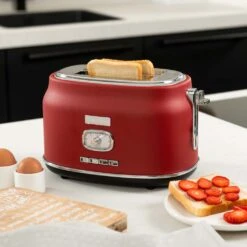 Westinghouse Broodrooster Retro Collections - 2 Sleuven - Cranberry Red - WKTTB857RD -Beste Keukengerei WKTTB857RD Retro 2 Slice Toaster 7