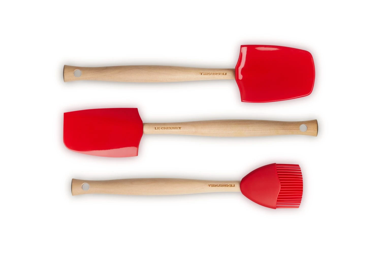 Le Creuset Spatelset - 3 Stuks - Premium - Kersenrood 3 Le Creuset Spatelset - 3 Stuks - Premium - Kersenrood