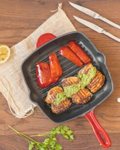 Blackwell Grillpan - Gietijzer - Rood - 27 X 27 Cm - Zonder Anti-aanbaklaag -Beste Keukengerei item 25 1