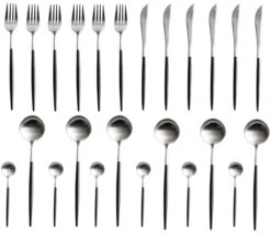 Jay Hill Bestekset - RVS / Zwart - 24 Delig / 6 Personen