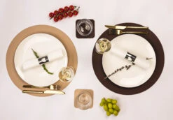 Jay Hill Placemats - Vegan Leer - Bruin / Zand - Dubbelzijdig - ø 38 Cm - 6 Stuks -Beste Keukengerei jay hill placemat 7 1