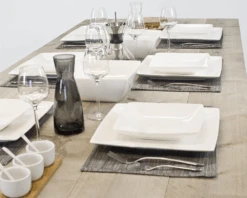 BonBistro Serviesset Yong Squito - Wit - 12-delig / 4 Personen -Beste Keukengerei sfeer tafel steigerhout 1